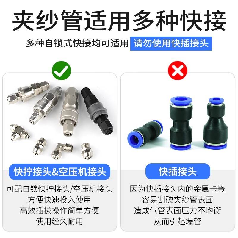 三层夹纱耐高温防爆高压气管软管PU防冻打气泵空压机风炮8mm10/12