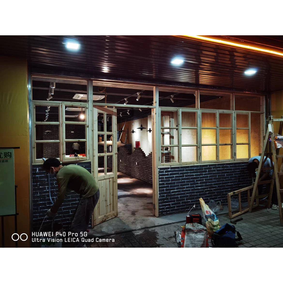 实木窗户定制平开窗中式格子窗民宿覆古玻璃纱帘窗推拉折叠窗护栏