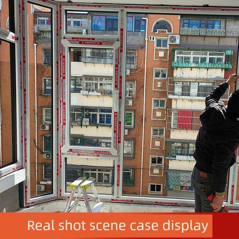 天津华坚80系统门窗定制铝合金窗封条阳台落地窗隔音平窗断桥铝窗