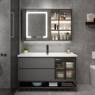 浴室柜陶瓷一体盆58/68/78/88/98/108/118CM定制落地洗脸盆柜组合