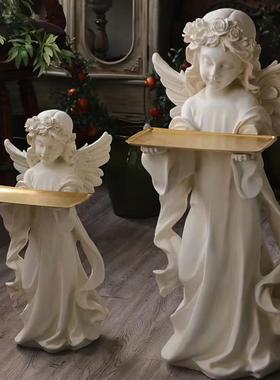 爱丽丝天使覆古托 托盘欧式家居装饰品创意法式软装客厅大型落地