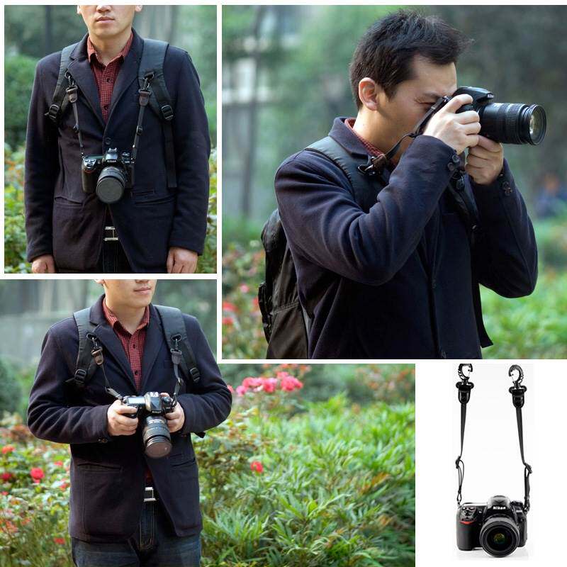 减压单反转接双肩背包带快摄手相机肩挂摄影包微单快挂快拆保险带