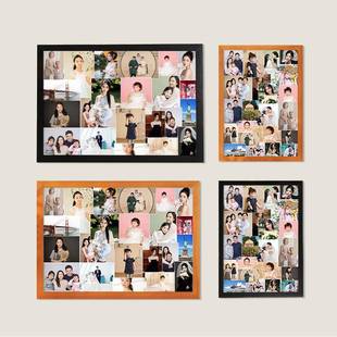 老式大相框家用洗照片装裱多张旧相片组合画框空框挂墙80年代纪念