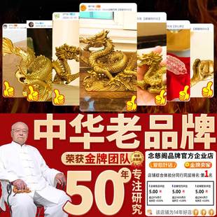铜龙摆件招财纯黄铜生肖五爪金龙铜制金属工艺品客厅汉龙形吉祥物