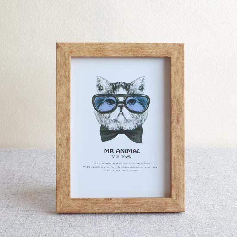 6寸7寸极简相框木质感相框4R5R摆台摆件框架挂墙照片做成相框墙