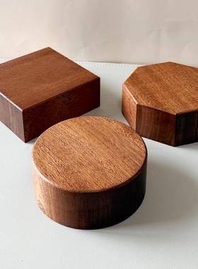 沙比利木制底座乌檀木花瓶工艺品桌面加厚增高架定制创意实木底座