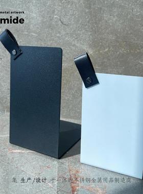 mide 不锈钢书立唱片杂志收纳文件架学生书桌分隔板创意金属软装