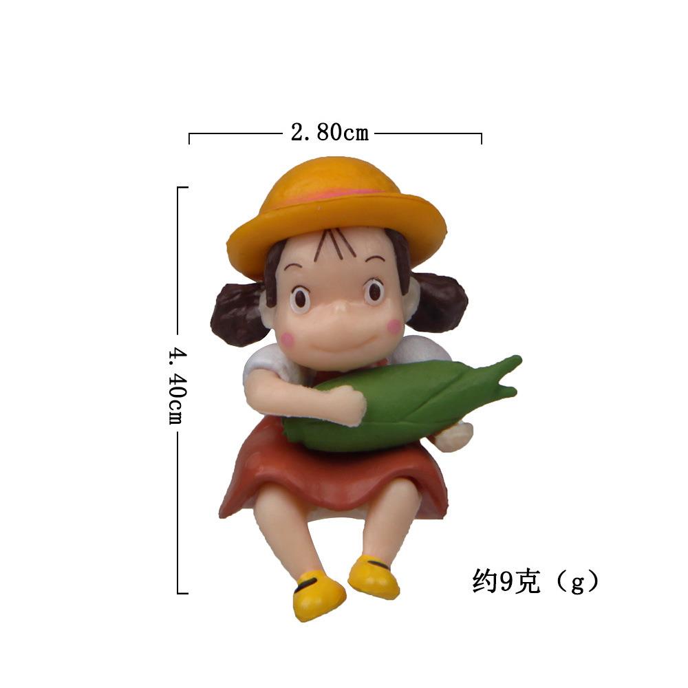 治愈系猫咪粽子小摆件日系小猫小女孩抱玉米鱼缸造景树脂小摆件