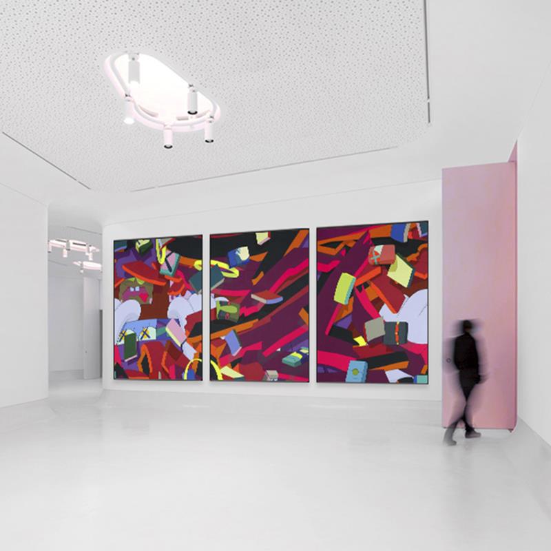 KAWS挂画潮流涂鸦装饰画工作室走廊巨幅抽象艺术画酒吧横幅无框画