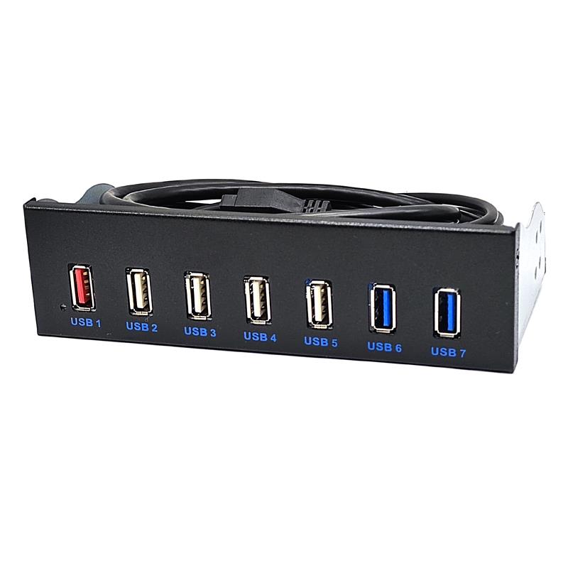 USB3.0前置面板光驱位2口4口5口6口19针转usb3.0或USB2.0HUB扩展