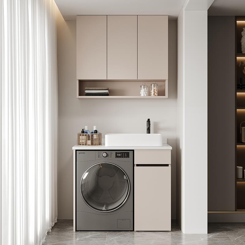 蜂窝铝小户型浴室滚筒洗衣机柜组合陶瓷一体洗脸盆洗漱洗手台定制