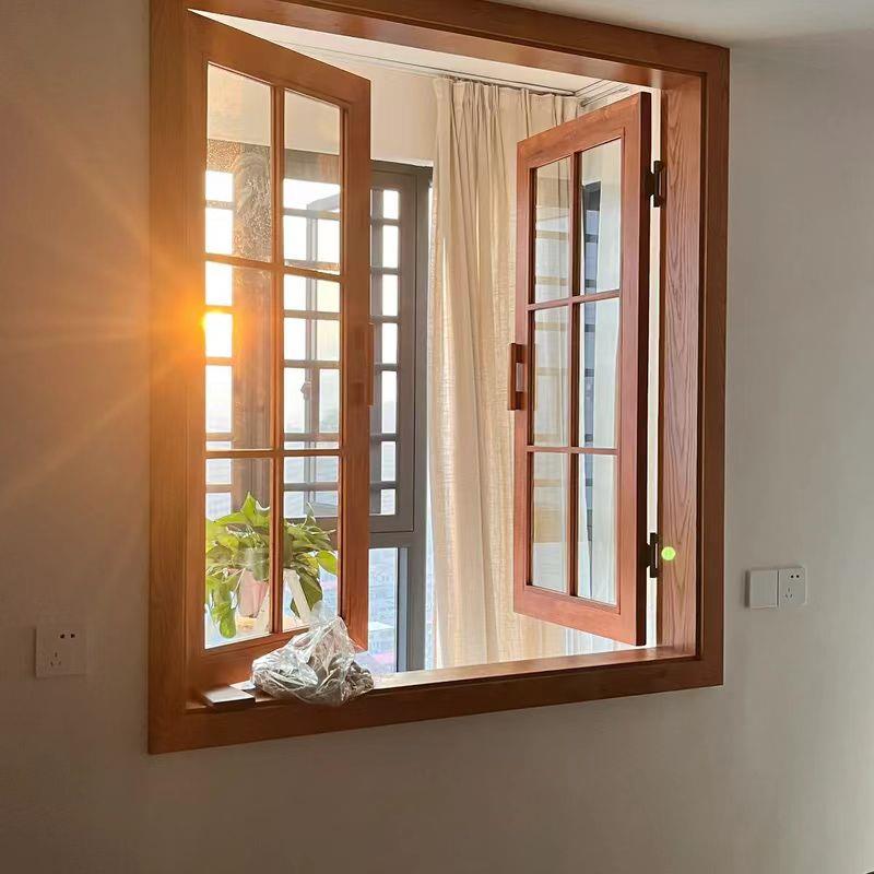 网红店纯实木窗户室内窗左右平开 推拉窗玻璃窗沿街外铺门窗定制