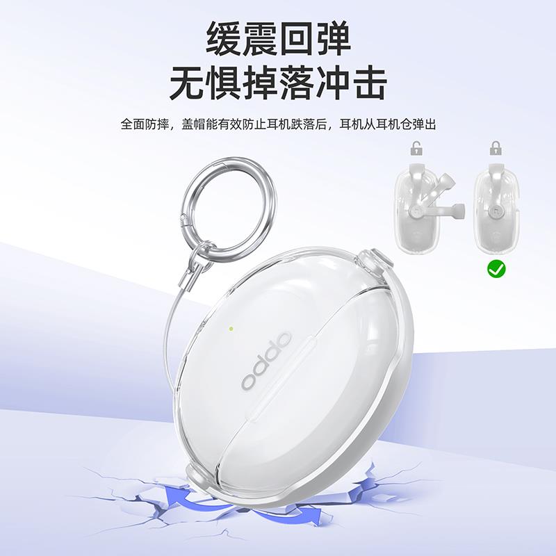 适用oppoencox3保护套oppo enco air4pro保护壳oppo enco free3耳机壳创意支架锁扣开关外壳新款透明软壳小众