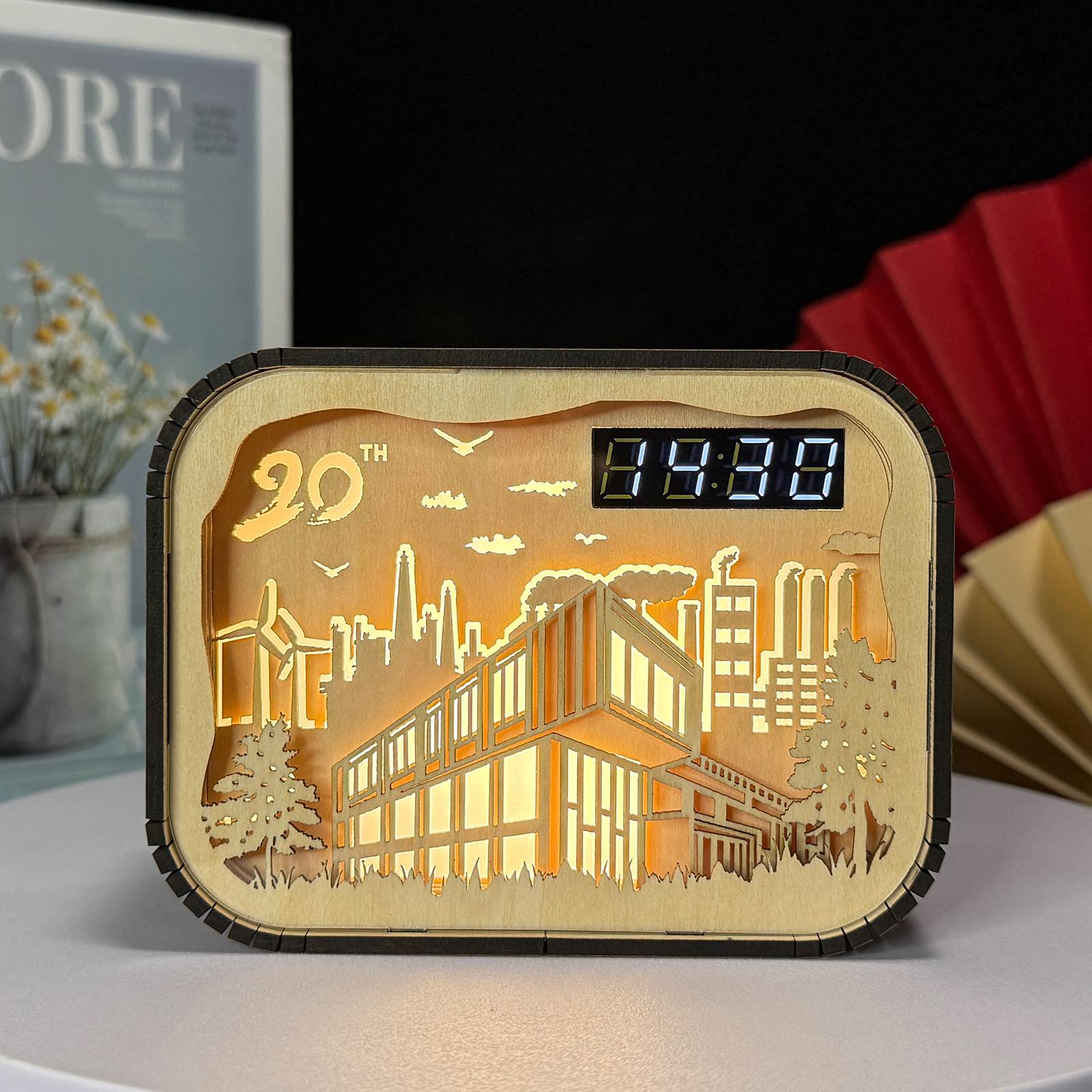 校园创意木雕灯3D夜灯装饰装饰台灯企业节日文化创意礼品定制新年