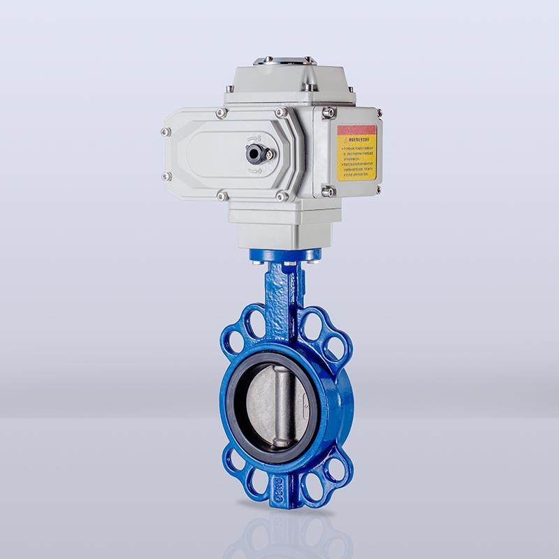 电动法兰蝶阀D971X-16对夹软密封水阀执行器阀门DN50 65 80 200