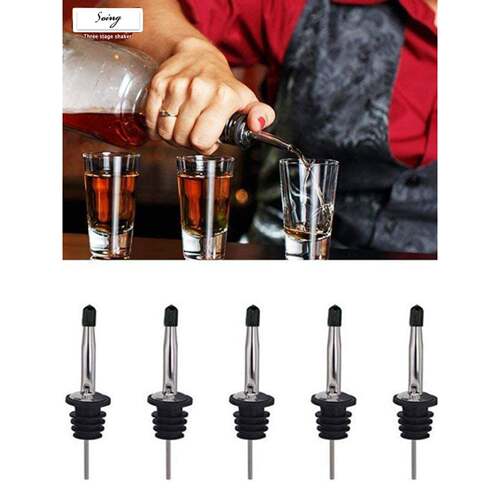 Soing酒壶嘴混合器不锈钢排水壶嘴与葡萄酒盖葡萄酒壶嘴金属酒壶