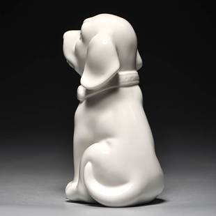 白色陶瓷狗摆件可爱十二生肖小狗工艺旺财客厅家居房屋补角装饰品