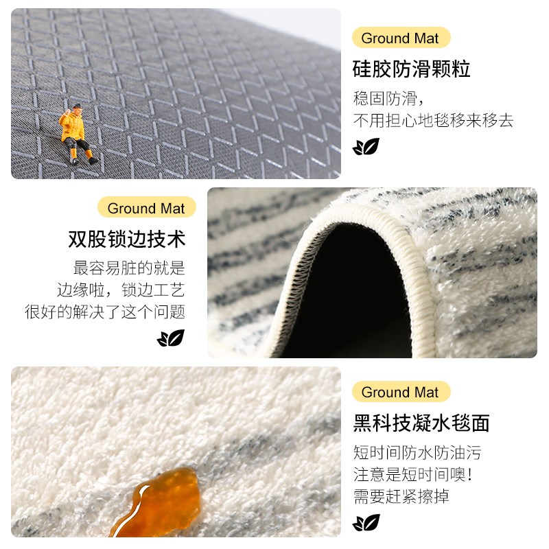 异形仿羊绒防水客厅地毯卧室书房全铺毯衣帽间梳妆台防滑垫图片