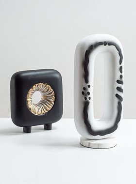 现代创意几何摆件样板间售楼处客厅电视柜酒柜软装饰品工艺品