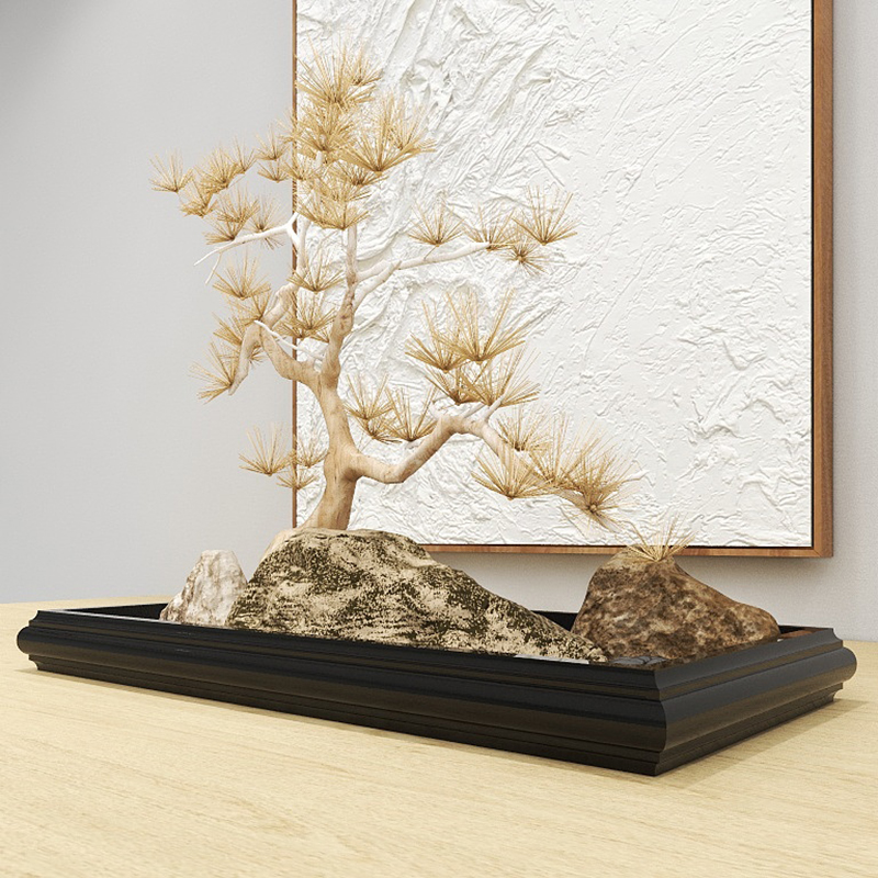 乌金石长方形托盘假山盆景盆吸水石盆微景观花盆大理石盆石槽底座