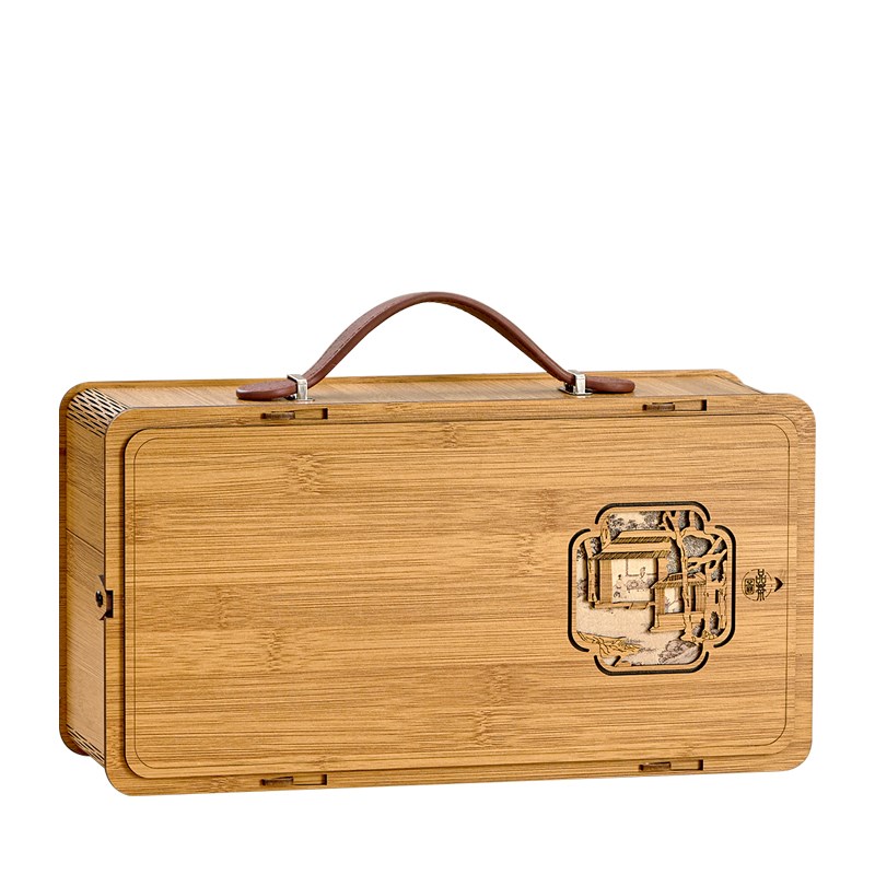 新款半斤装茶叶包装盒仿竹制红茶绿茶龙井茶通用茶叶礼盒空盒