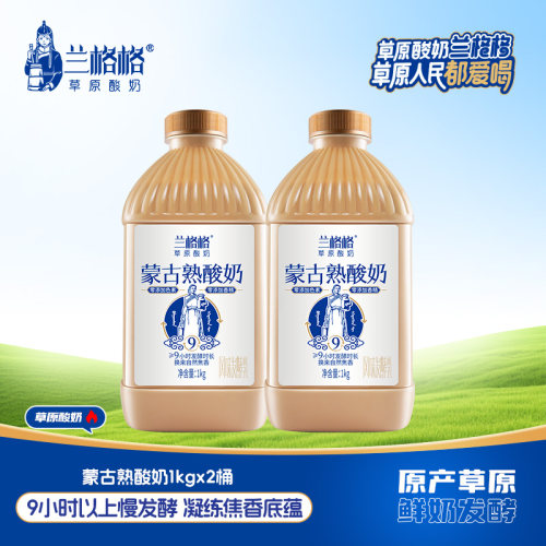 兰格格草原酸奶内蒙炭烧熟酸奶乳酪酸奶1kg*2