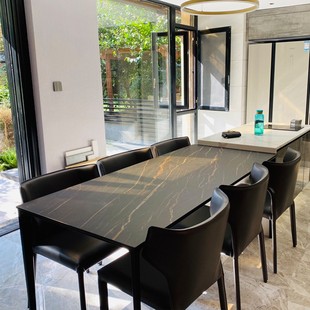 意大利拉米娜岩板餐桌椅定制长方形家用意式极德利丰饭桌