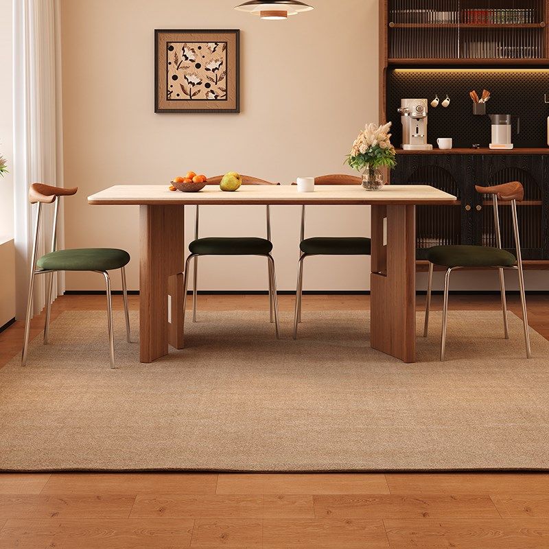 中古风岩板餐桌现代小户型客厅家用实木长方形饭桌子新款,住宅家具,岩板餐桌,淘宝优惠券,粉丝福利购,淘宝优惠卷