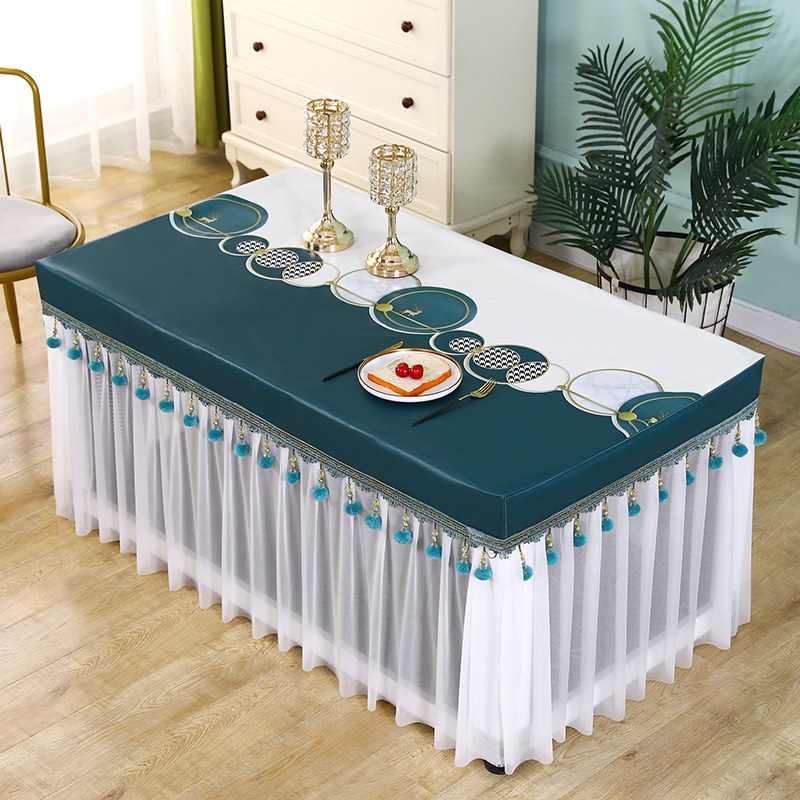 烤火桌罩薄款桌布罩长方形防水防油免洗电炉罩取暖桌罩防尘罩