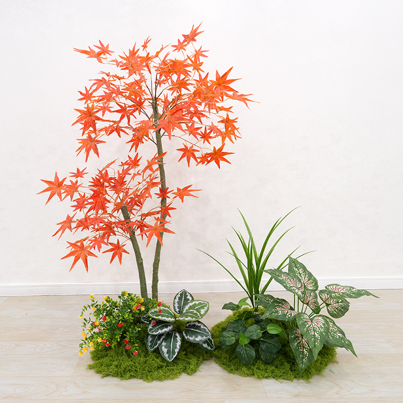 高品质仿真绿植造景室内景观绿植落地假树盆景客厅装饰花红枫