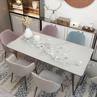 创意朵少女小新防水防烫防油长方形水晶板餐桌桌布