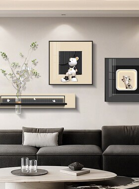 暴力熊客厅装饰画无障碍豪华高端壁画现代水培绿色沙发背景墙挂画