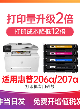 适用惠普cf206a硒鼓207a硒鼓hp color laserJet pro mfp m283fdw/cdw/fdn m282nw打印机硒鼓  w2110a墨盒墨粉