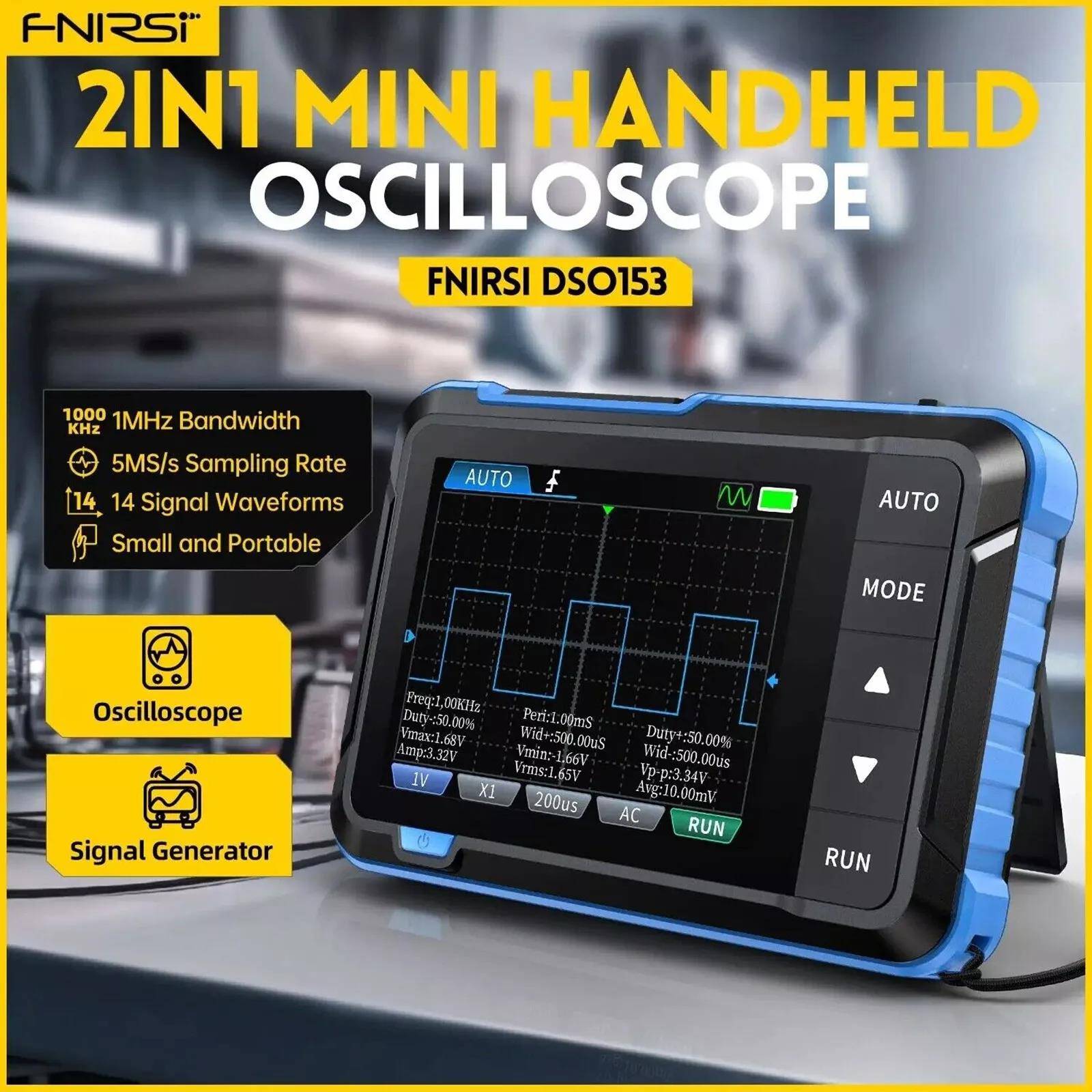 FNIRSI DSO153 2in1 Handheld Digital Oscilloscope 5MSa/s 1MHz