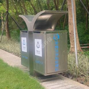 展翅不锈钢户外分类垃圾桶街道市政外围果皮箱加厚耐用深圳工厂