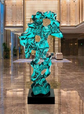 新中式抽象太湖石l玄关摆件轻奢高档软装工艺品大堂落地雕塑饰品