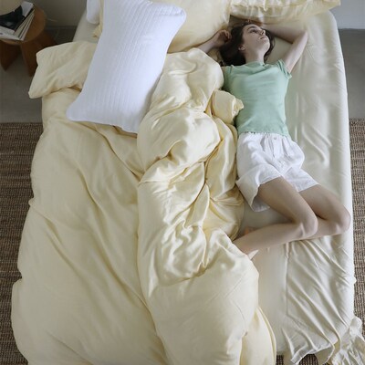 晚上8点60计数Lyocell天丝床上用品四件套斯I堪的纳维亚简单裸睡