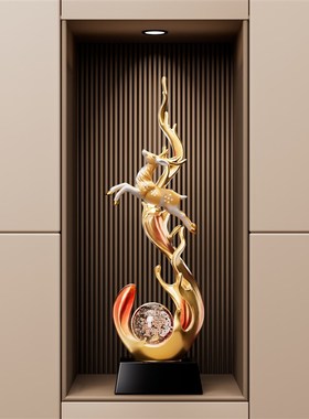 风生水起进门入户玄关摆件轻奢高档客F厅招财电视柜酒柜壁龛装饰