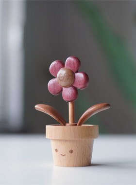 Joe有钱花实木可爱桌面w摆件车载摆件送朋友闺蜜创意礼物