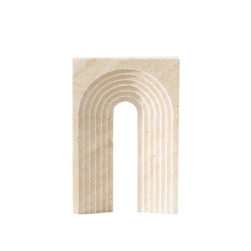 现代简约仿e洞石几何造型树脂摆件样板房书房家居软装桌面家居饰