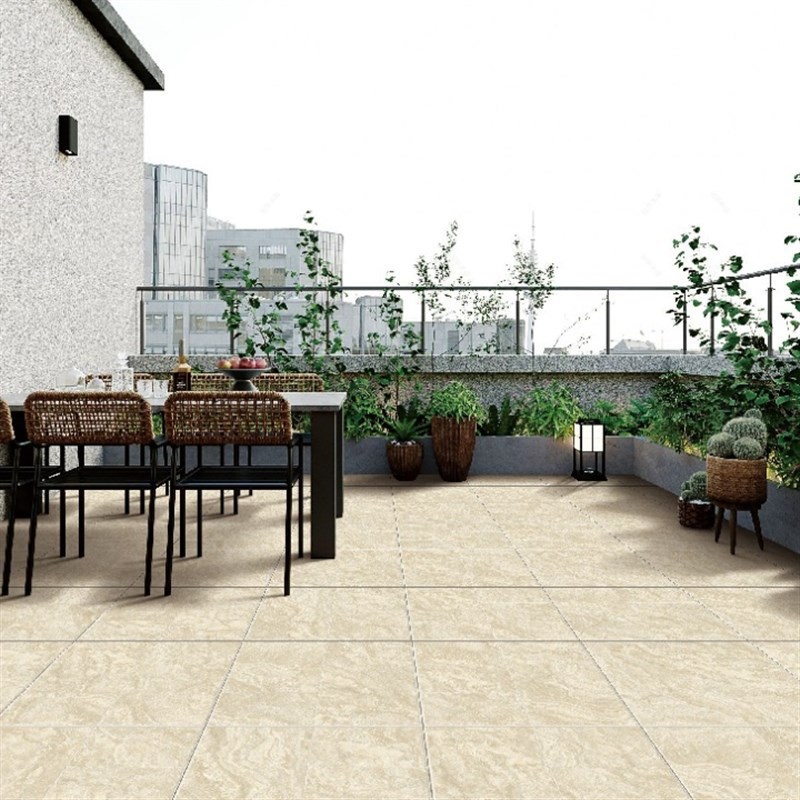 池山莱姆石瓷砖600x600别墅户外庭院阳台露台花V园院子防滑地砖