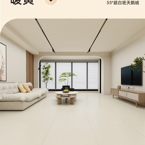 微水泥天鹅绒柔光奶油风瓷砖岩板超白胚客厅地砖厨卫墙砖