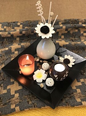 床上装饰床装饰香薰炉带盘装饰小