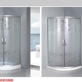 弧扇形沙纹房钢化玻璃沐浴房整体浴室移门洗澡间
