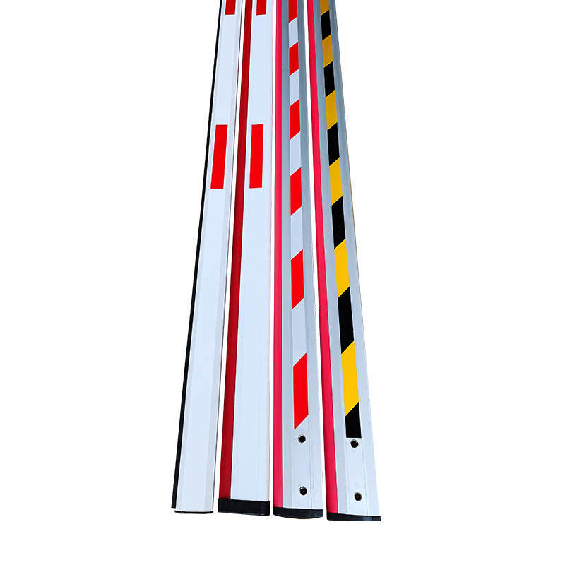 停车场红八角铝合金防砸胶条降托栏杆小区门卫拦挡车库直杆