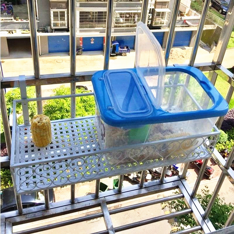 欧式防盗窗悬挂花架阳台挂式防护网护栏铁艺多肉绿萝花盆架