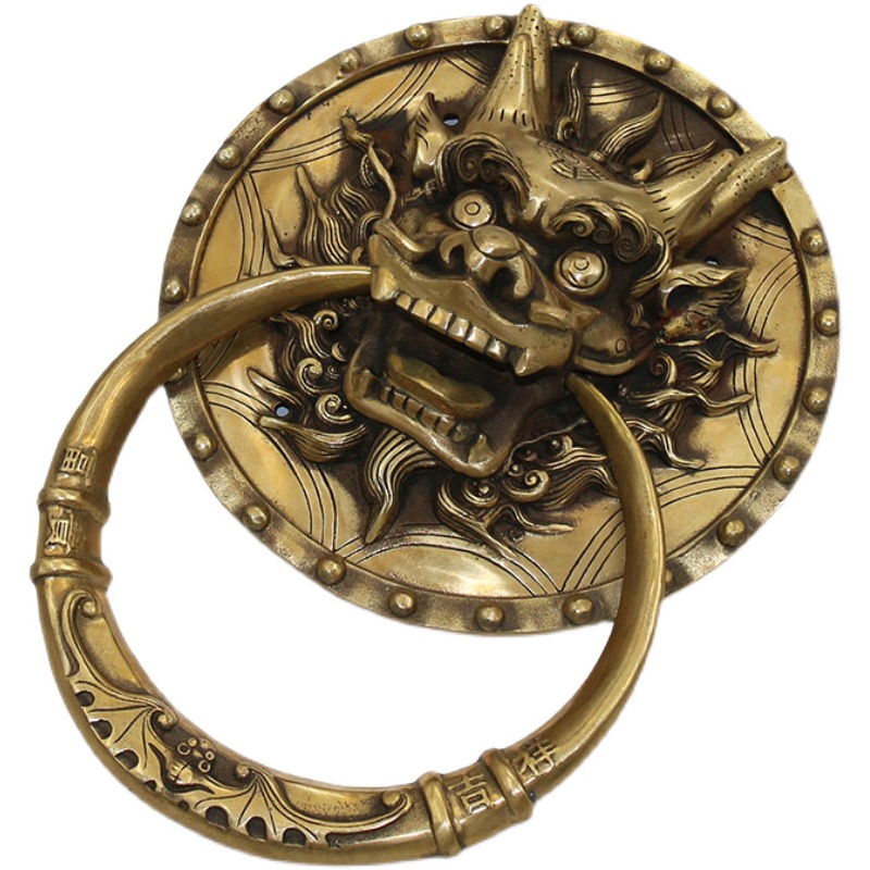 中式仿古门环实木门铜拉手大门拉环龙头大拉手复古拉手庙门大把手