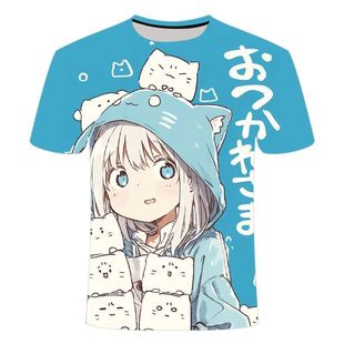 同圆领短袖 夏季 印花青少年男女款 热销可爱动漫系列3D数码 上衣 新款