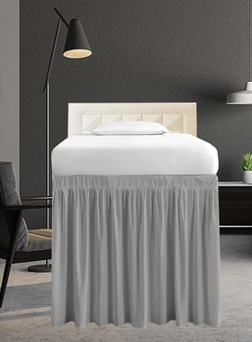 学院Dorm床裙纯色百褶荷叶边Skirt加长36 宿舍 Room Bed 床罩