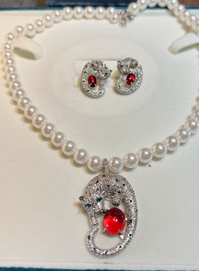 女【原创设计】豹子珍珠个项链